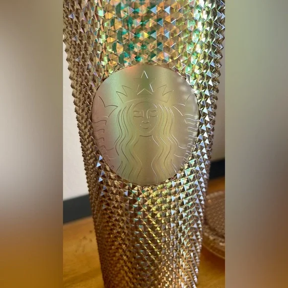 NEW STARBUCKS EXCLUSIVE DISNEY PARKS 50th ANNIVERSARY GEOMETRIC GOLD TUMBLER. - Picture 4 of 5